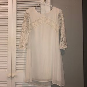 Women’s white lace chiffon dress